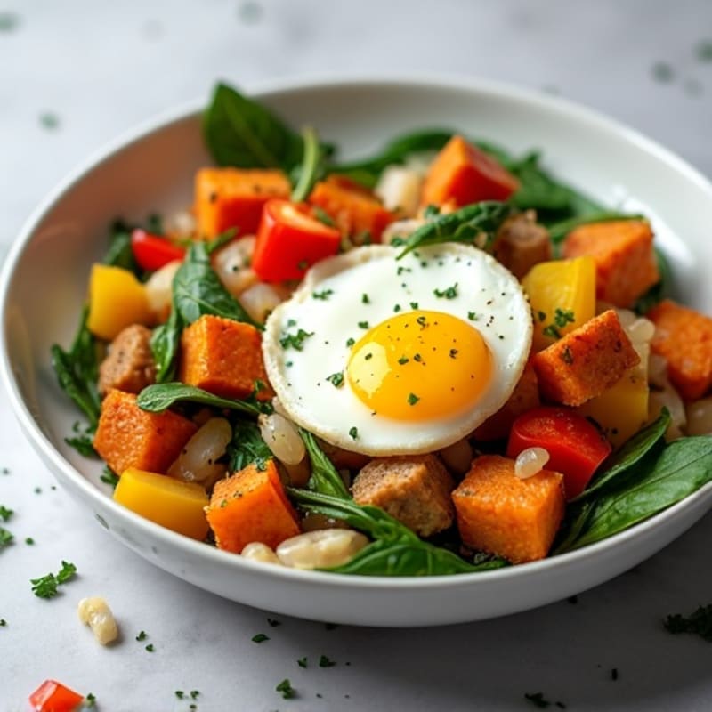 Protein-Packed Sweet Potato Hash with Eggs