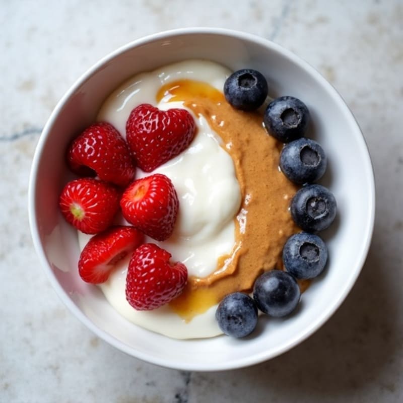 Greek Yogurt Protein Bowl with Mixed Berries and Almond Butter
