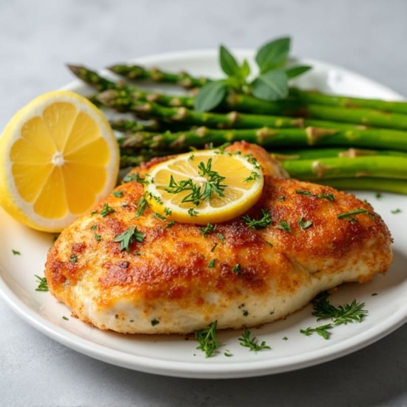 Crispy Lemon-Herb Chicken with Roasted Asparagus