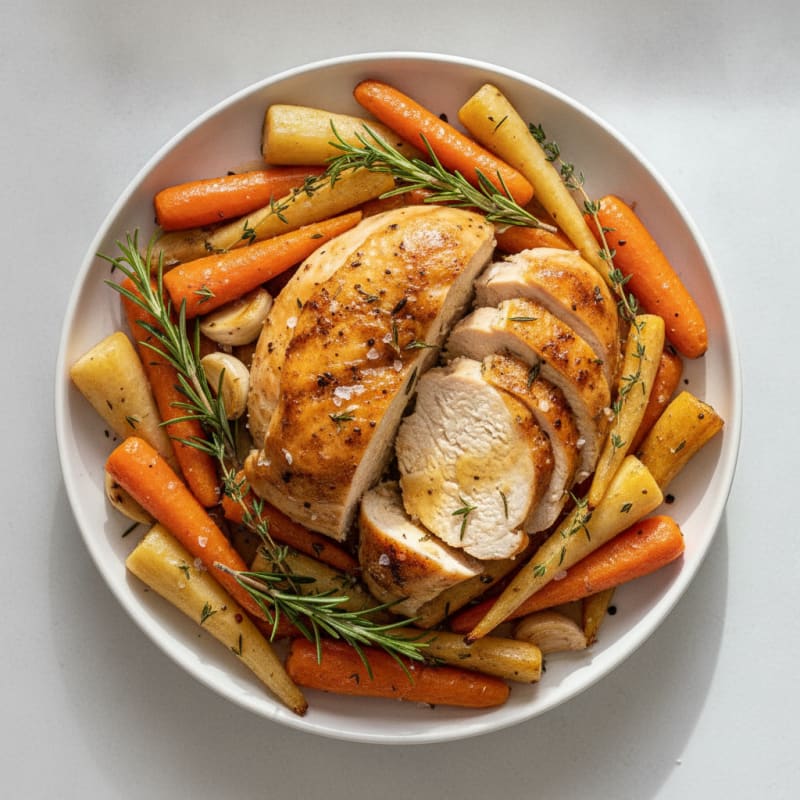 Garlic Herb Roasted Chicken with Root Vegetables