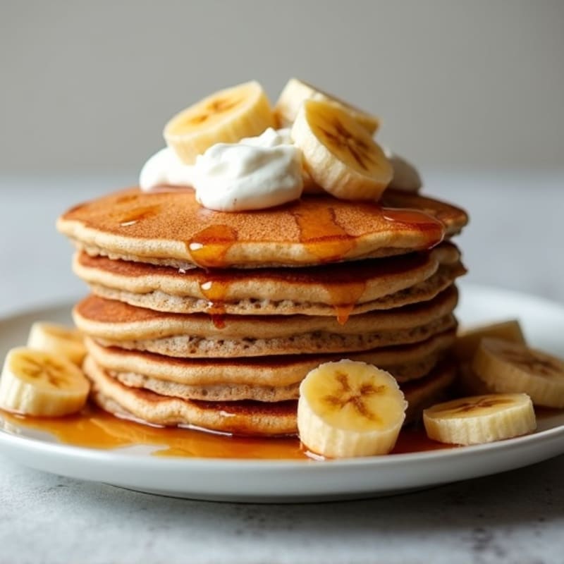 Whole Wheat Banana Pancakes with Caramelized Bananas