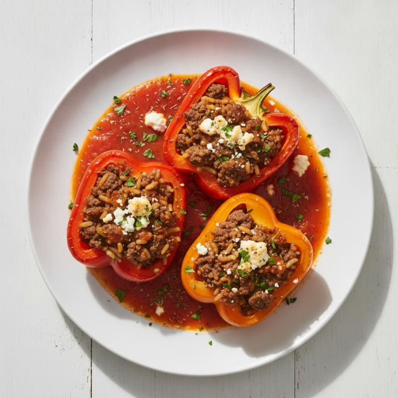Beef and Rice Stuffed Bell Peppers
