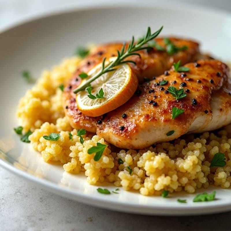 Herb-Roasted Chicken with Lemon Garlic Quinoa