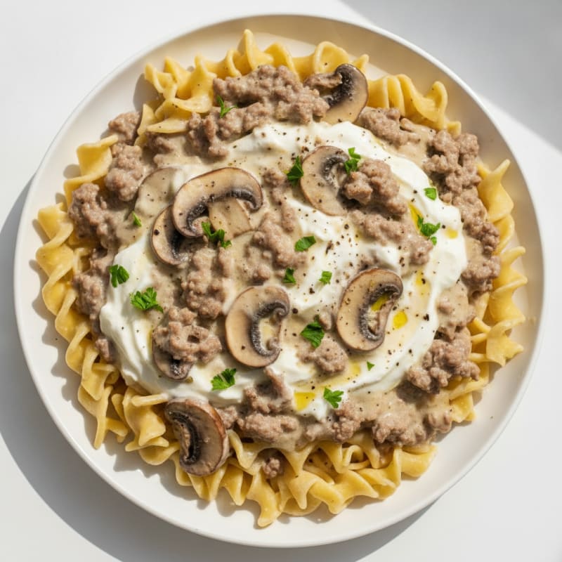 Beef Stroganoff with Egg Noodles