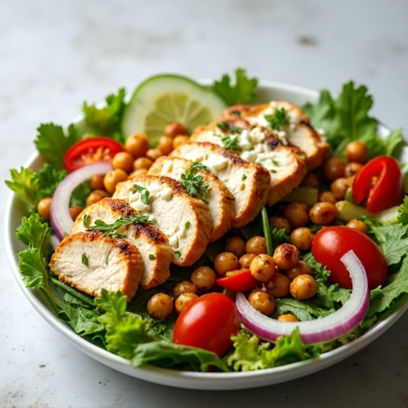 Fresh Chicken and Feta Salad with Crispy Vegetables