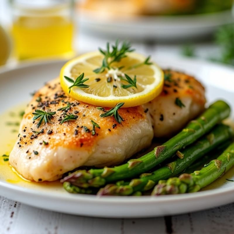 Lemon Herb Roasted Chicken with Roasted Asparagus