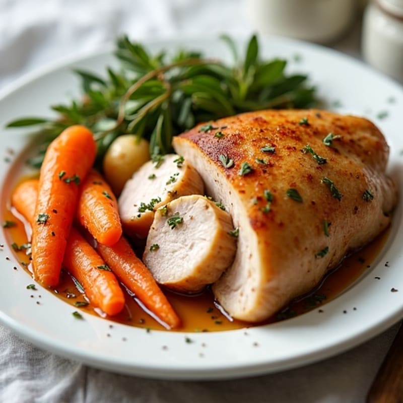 Herb-Roasted Turkey Breast with Maple-Glazed Root Vegetables