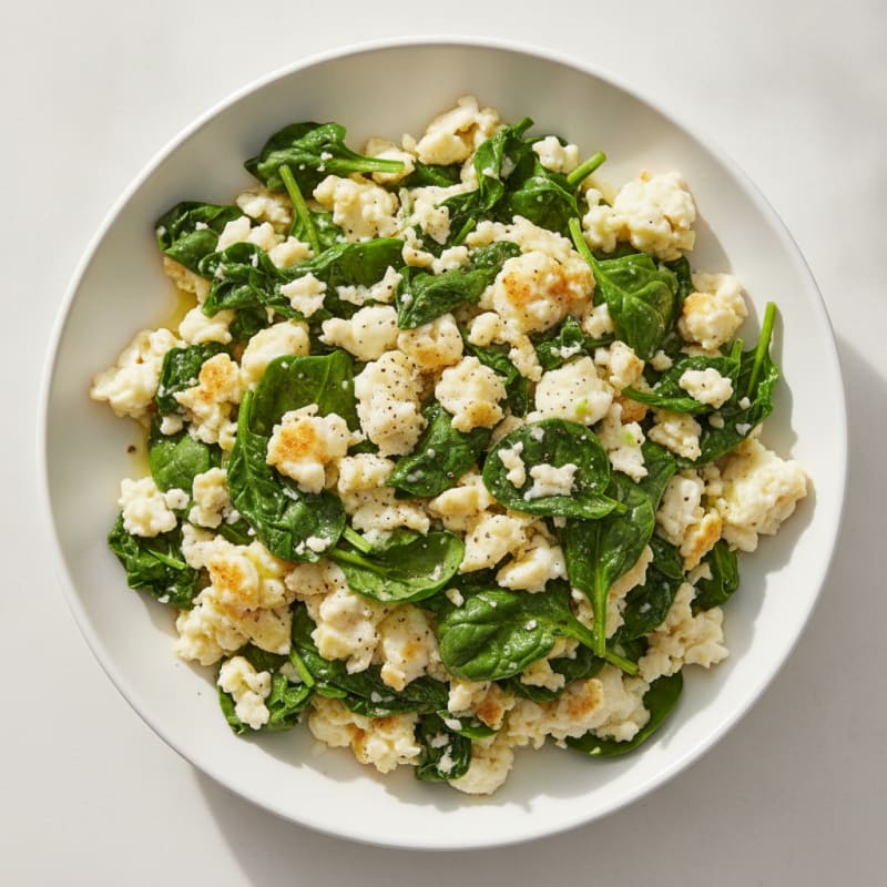 Egg White Spinach Scramble