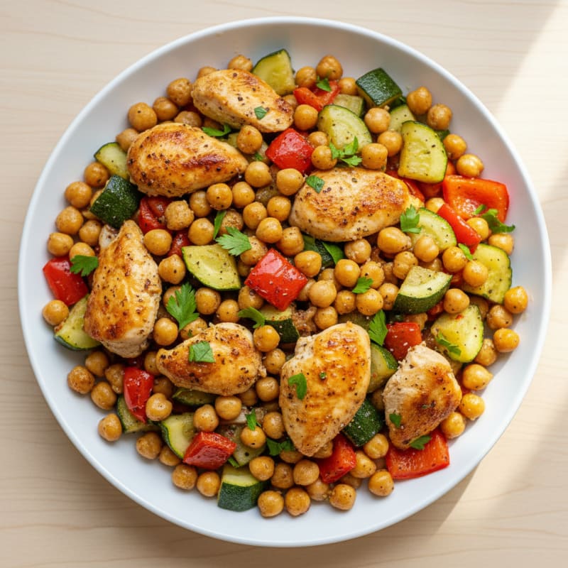 Zesty Roasted Vegetable and Chickpea Medley