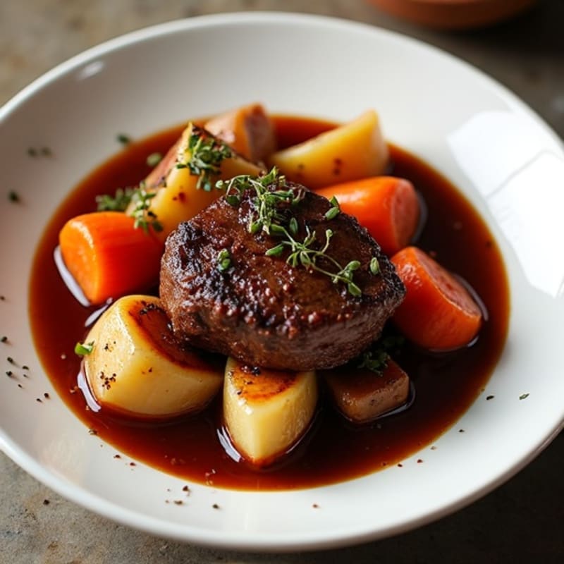 Red Wine Braised Beef with Root Vegetables