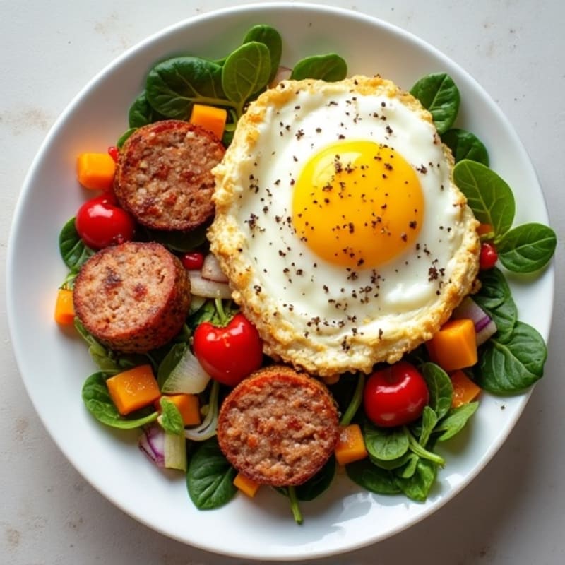 Savory Egg and Veggie Hash with Lean Turkey Sausage
