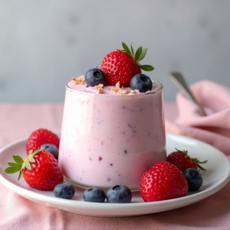 Silky Greek Yogurt Protein Mousse with Mixed Berries