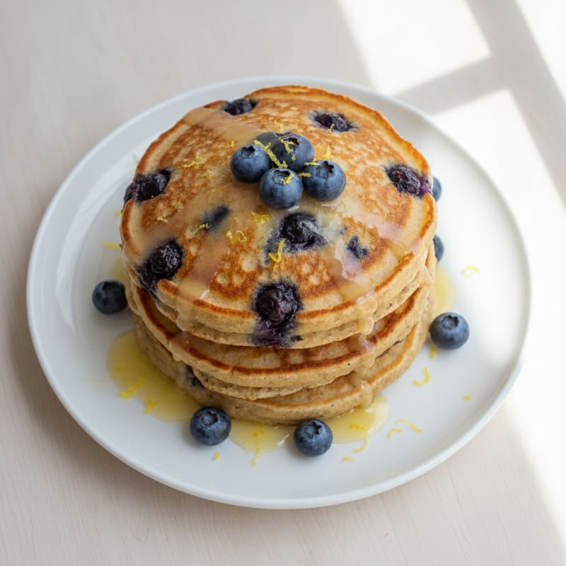 Blueberry Ricotta Pancakes with Lemon Zest