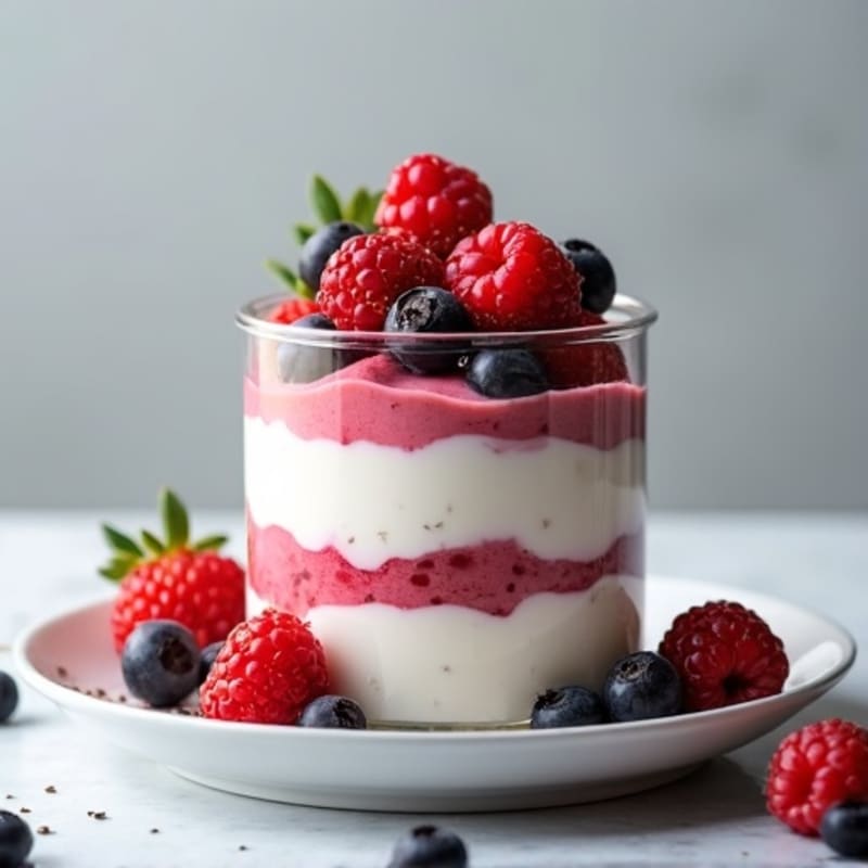 Silky Greek Yogurt Protein Parfait with Mixed Berries