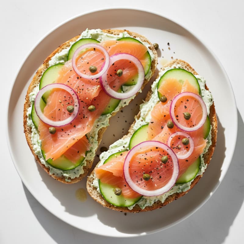 Smoked Salmon Bagel with Dill Cream Cheese