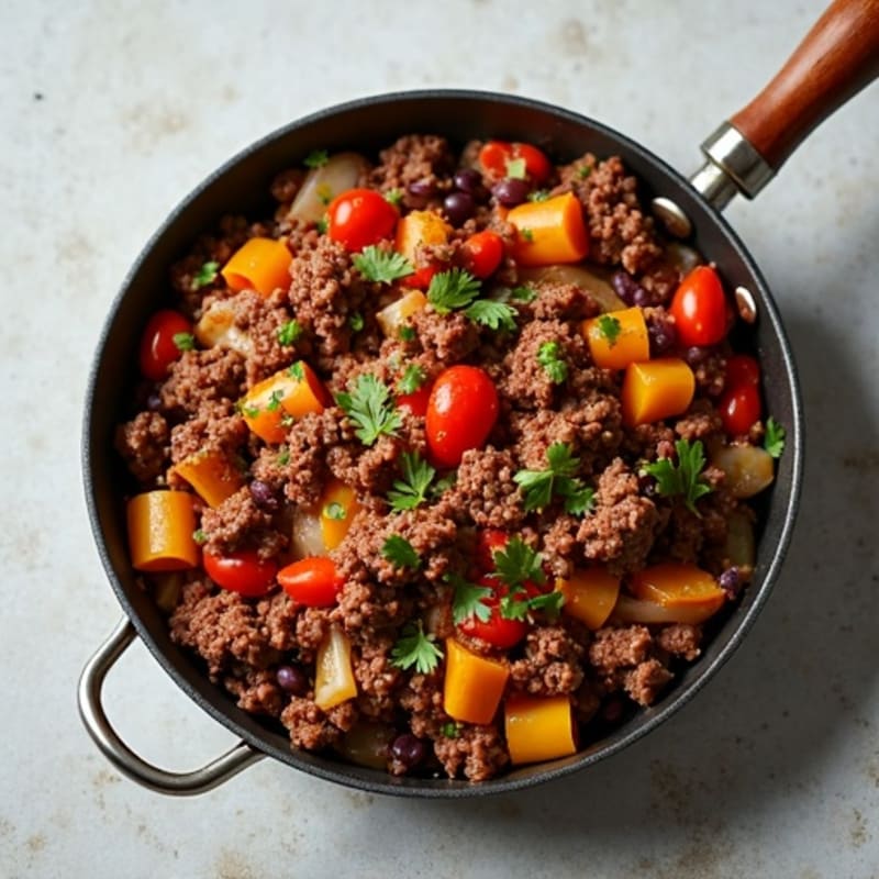 Hearty Ground Beef and Black Bean Skillet