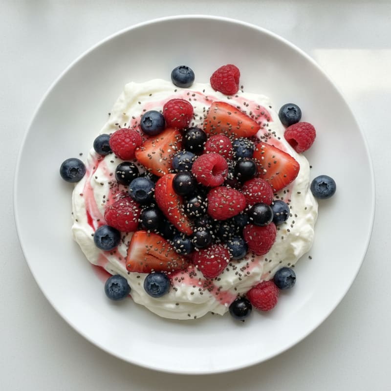 Creamy Greek Yogurt Protein Mousse with Mixed Berries