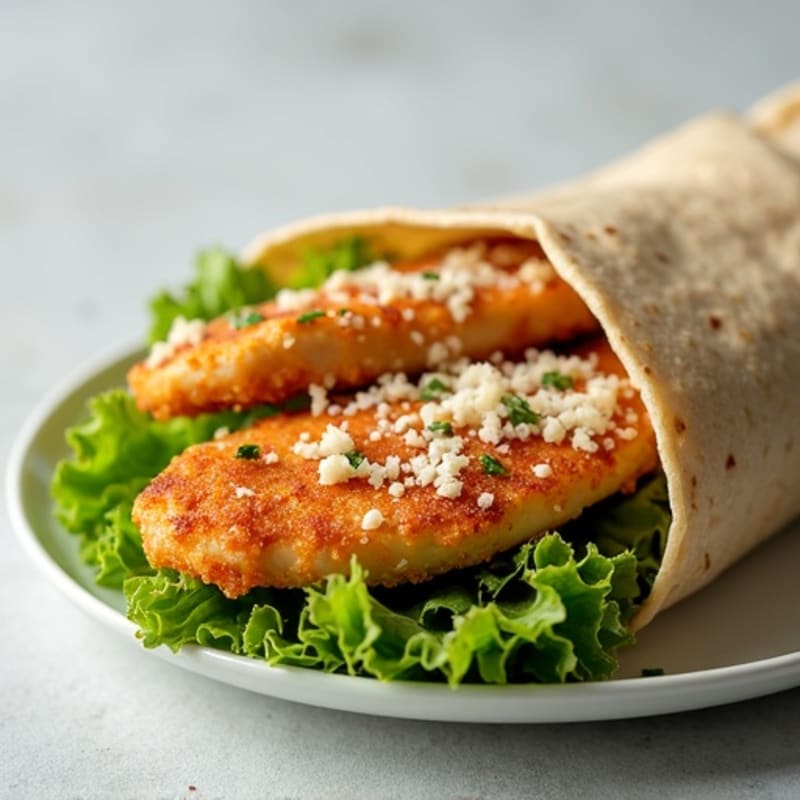Healthy Crispy Chicken Caesar Wrap