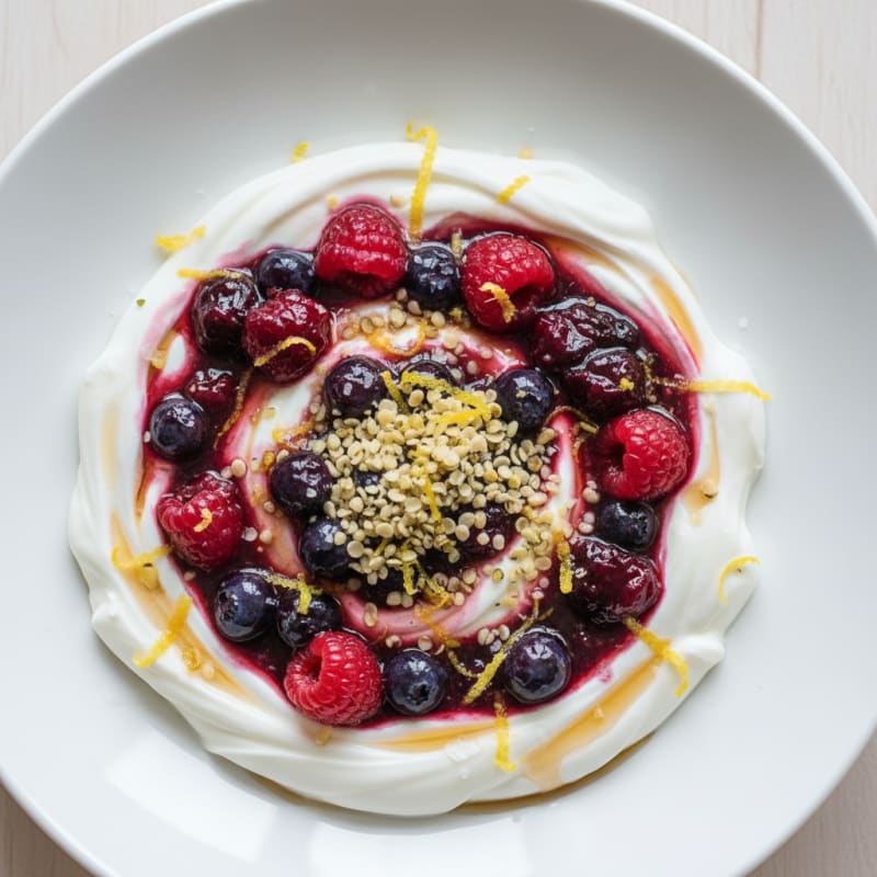 Creamy Yogurt Swirl with Zesty Berries