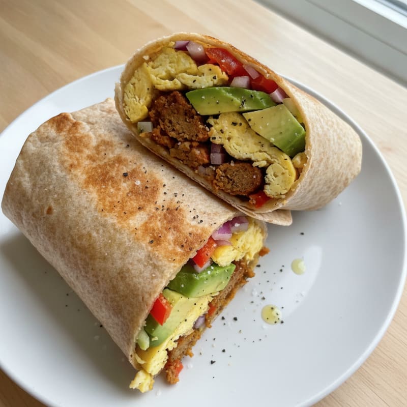 Loaded Breakfast Burrito with Chorizo