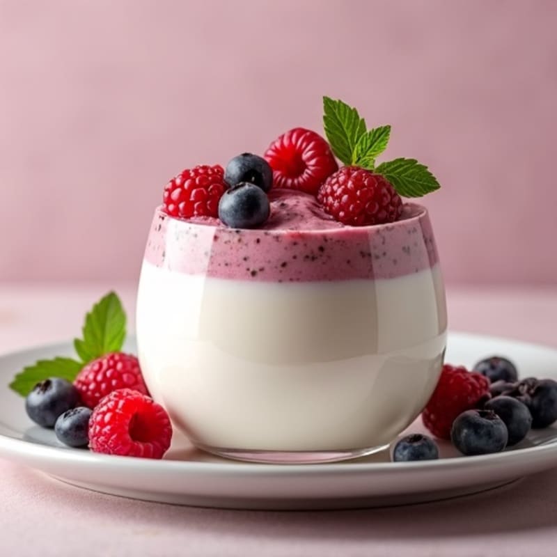Greek Yogurt Protein Mousse with Almond Butter and Berries