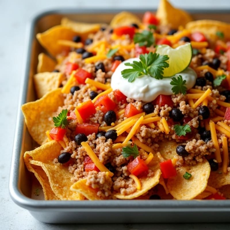 Loaded Sheet Pan Turkey Nachos