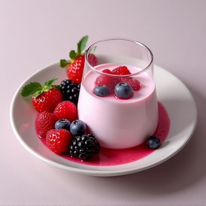 Silky Greek Yogurt Protein Mousse with Mixed Berries