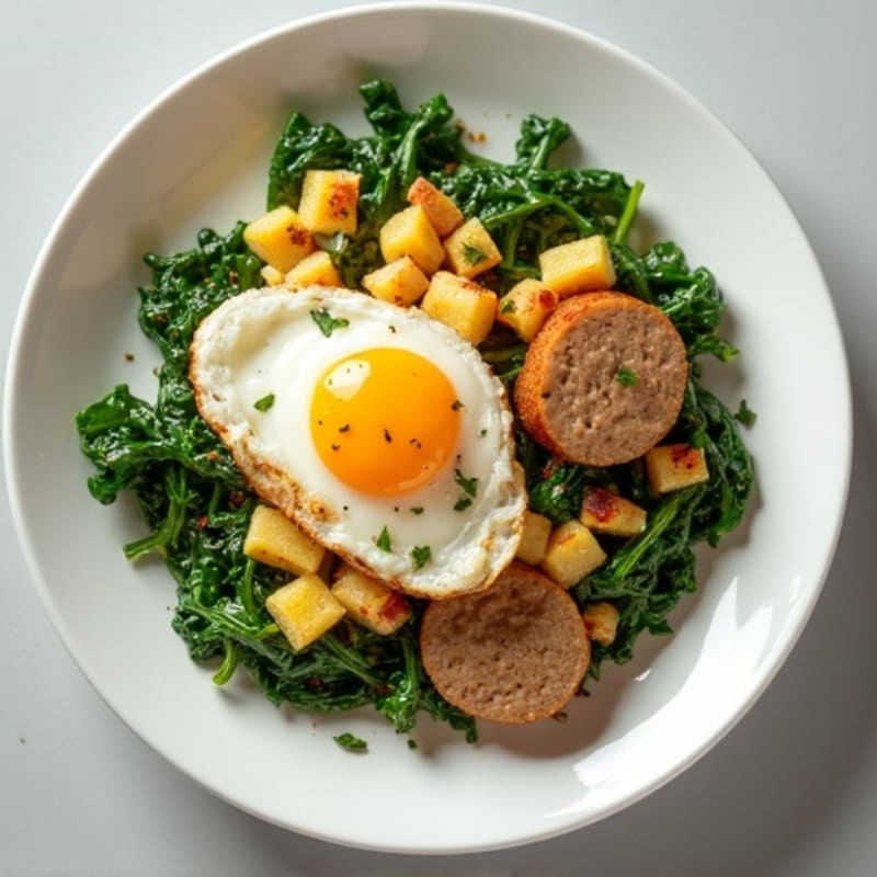 Egg White and Turkey Sausage Scramble with Spinach