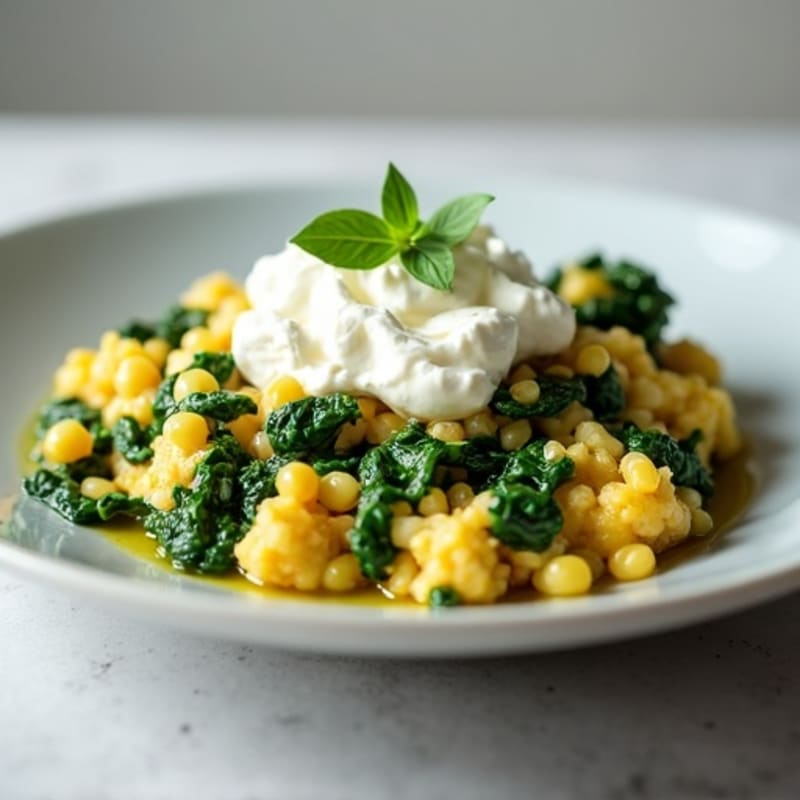 Egg White and Spinach Scramble with Cottage Cheese