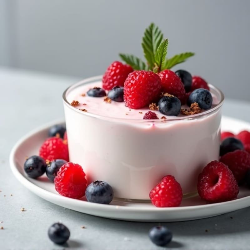 Greek Yogurt Protein Mousse with Mixed Berries