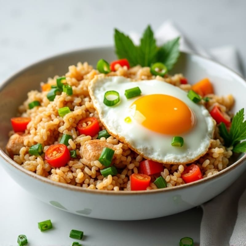 Healthy Chicken Fried Rice with Fresh Vegetables