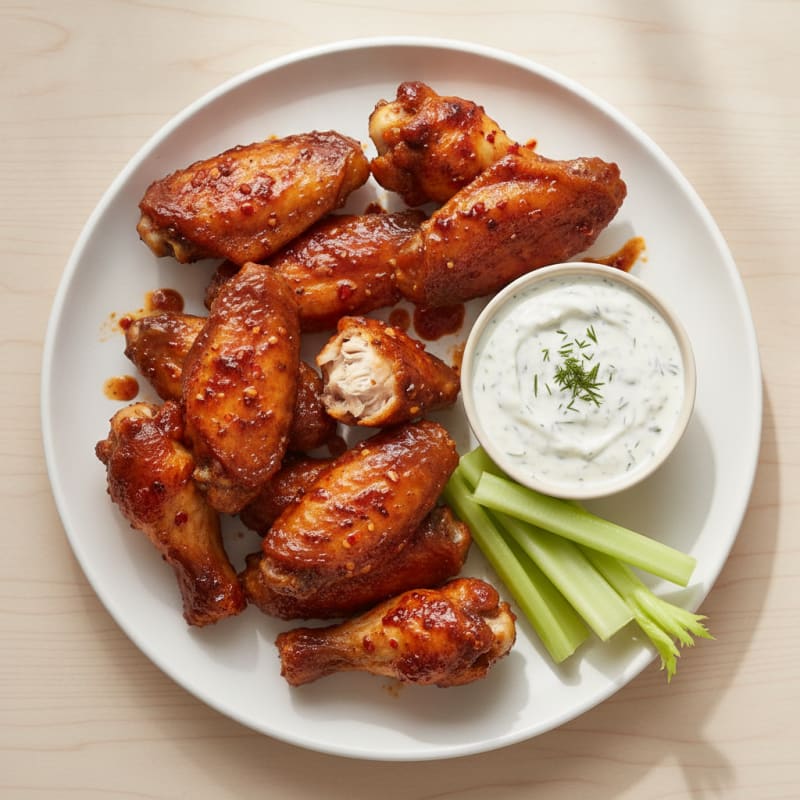 Spicy BBQ Glazed Chicken Wings