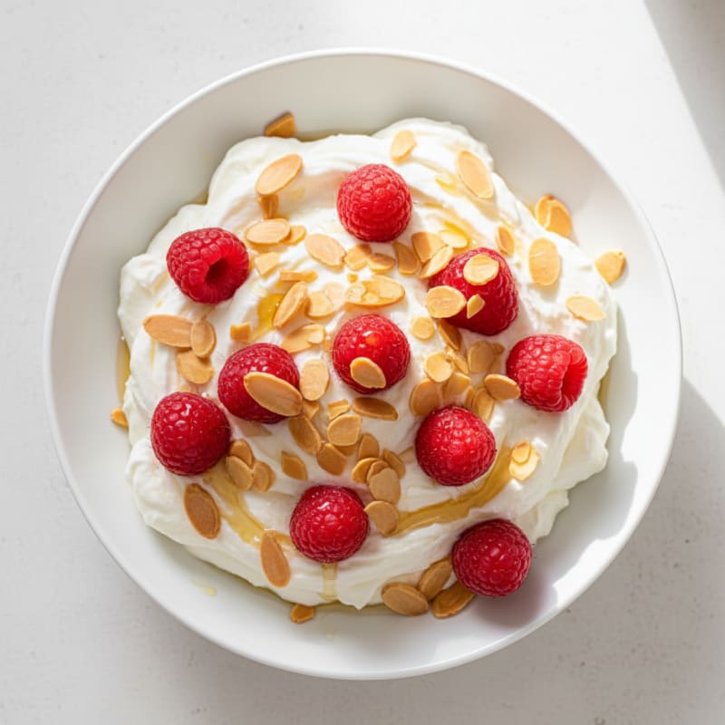 Protein Yogurt Mousse with Sliced Almonds