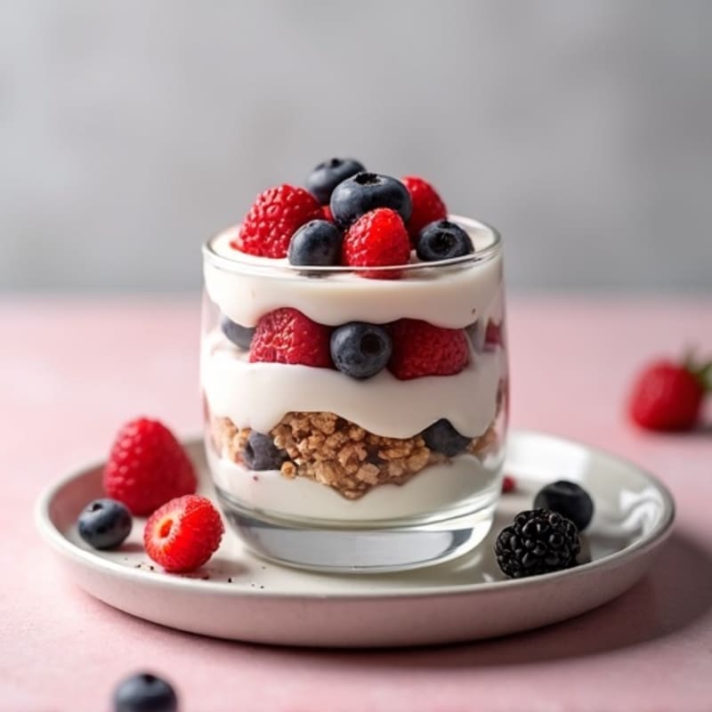Greek Yogurt Protein Parfait with Mixed Berries