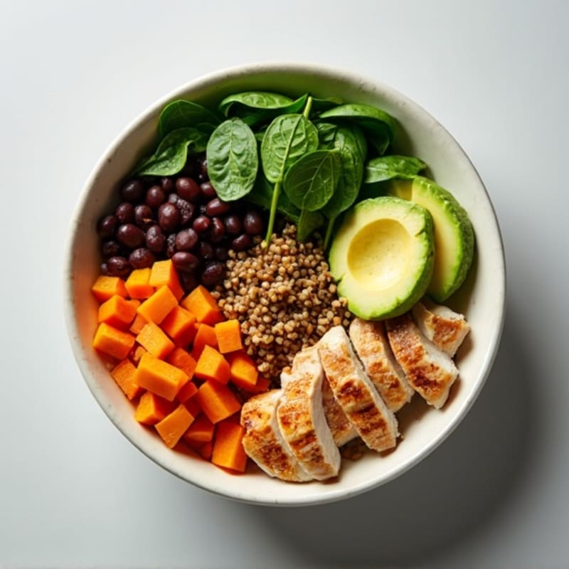 Protein-Packed Quinoa Power Bowl with Roasted Sweet Potato