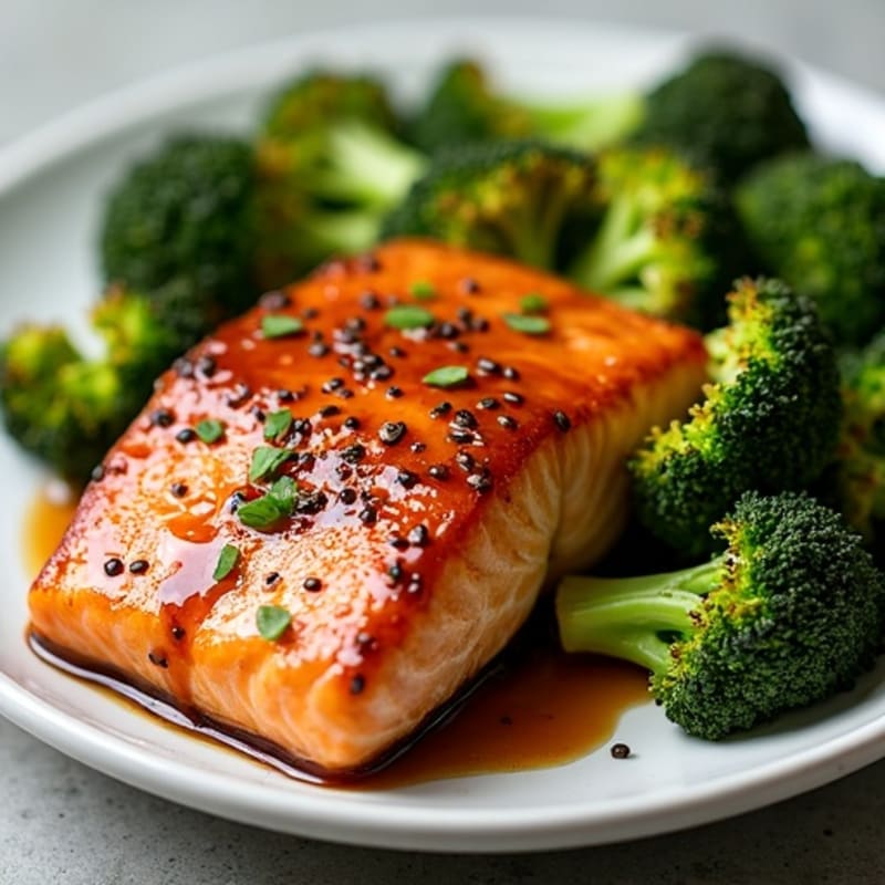 Sheet Pan Teriyaki Salmon with Crispy Broccoli