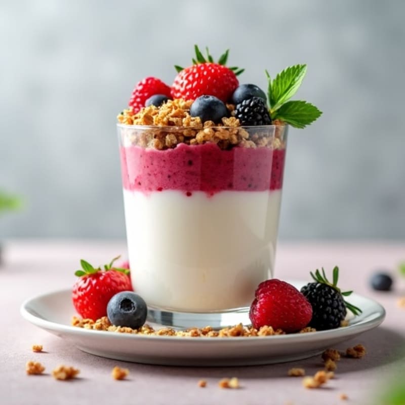 Greek Yogurt Protein Parfait with Mixed Berries