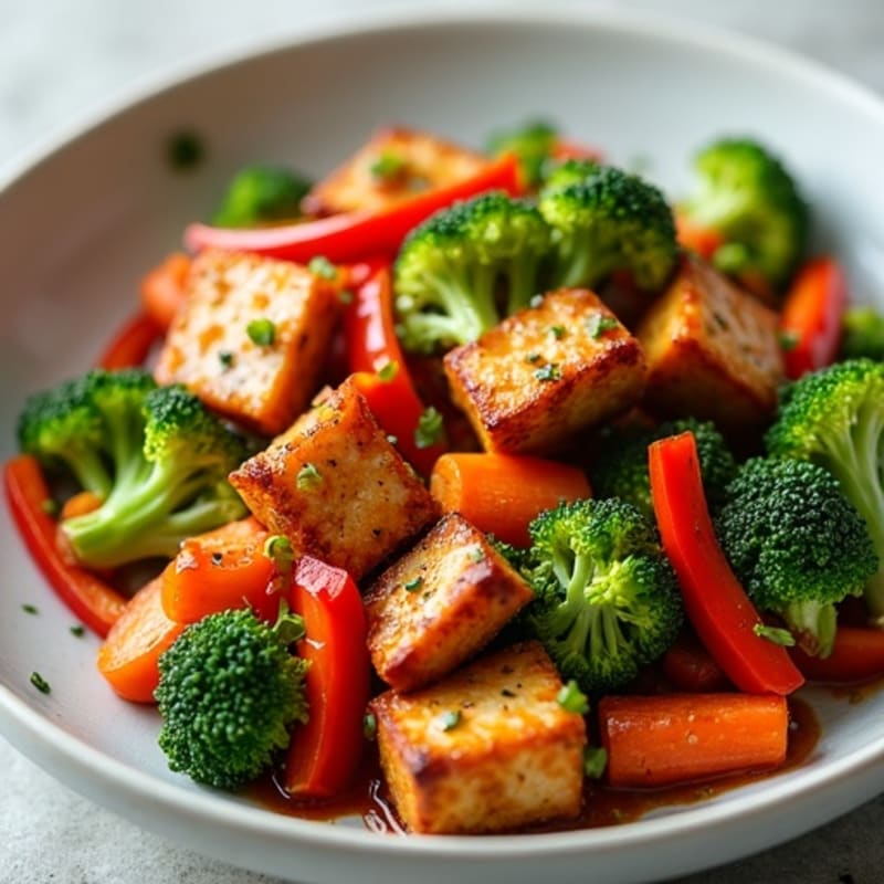 Crispy Maple Glazed Tempeh Stir-Fry with Fresh Vegetables