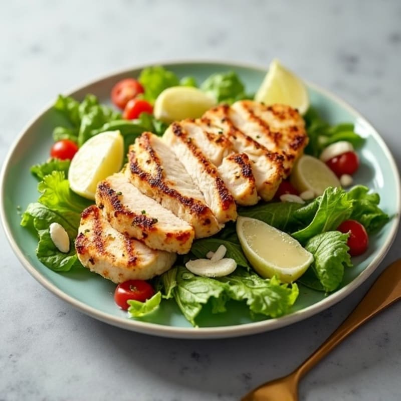 Grilled Chicken Caesar Salad with Fresh Romaine