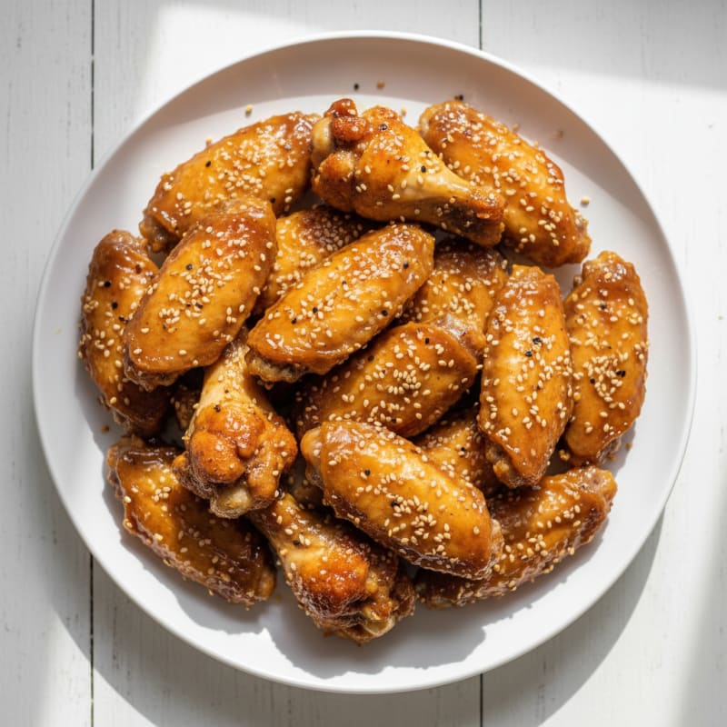 Honey-Glazed Chicken Wings with Sesame