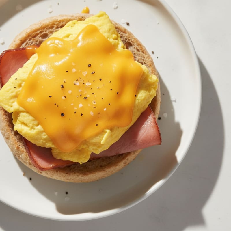 High-Protein Ham, Egg, and Cheese Muffin
