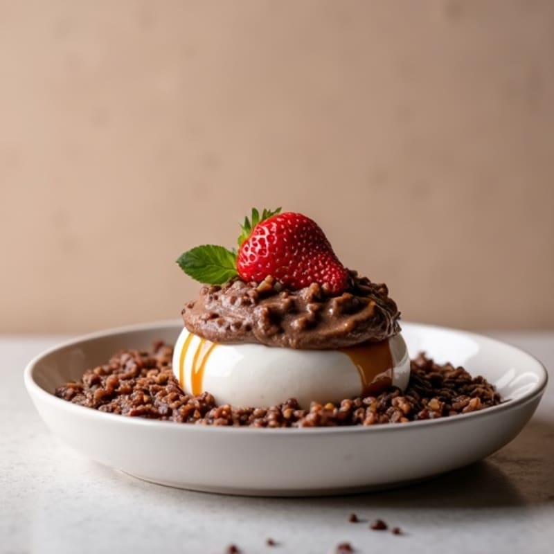 High-Protein Chocolate Rice Pudding with Greek Yogurt
