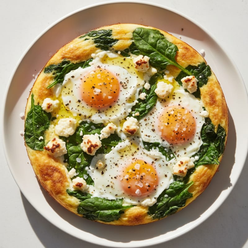 Baked Egg and Spinach Power Bowl