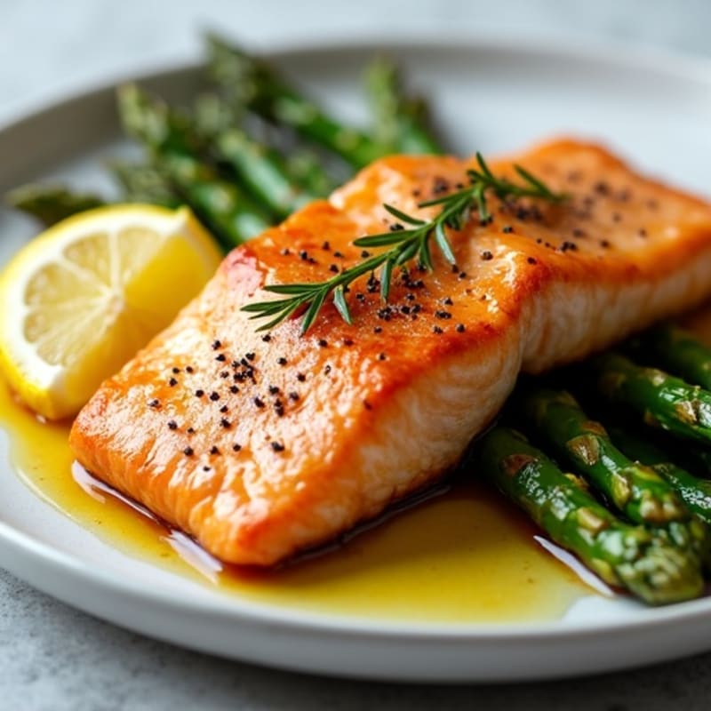 Crispy Skin Salmon with Roasted Asparagus