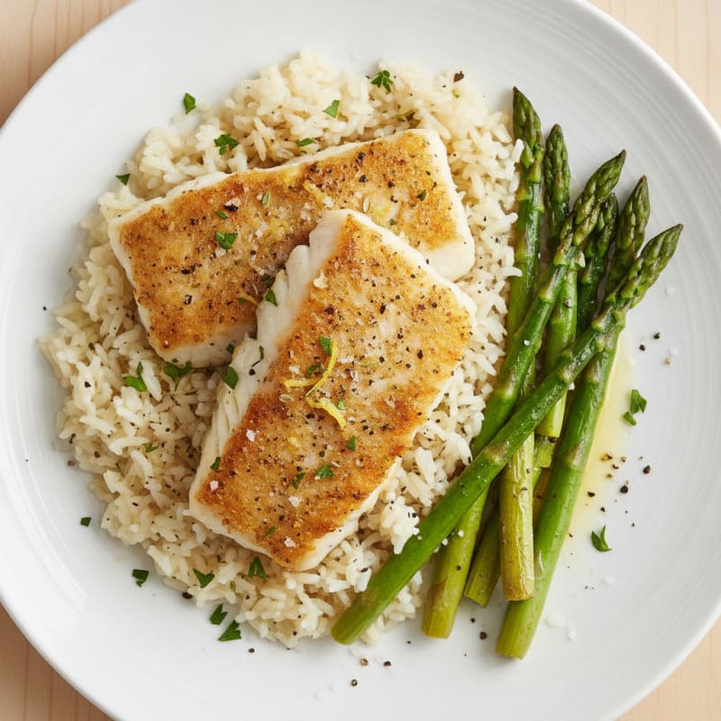 Baked Fish Fillets with Basmati Rice