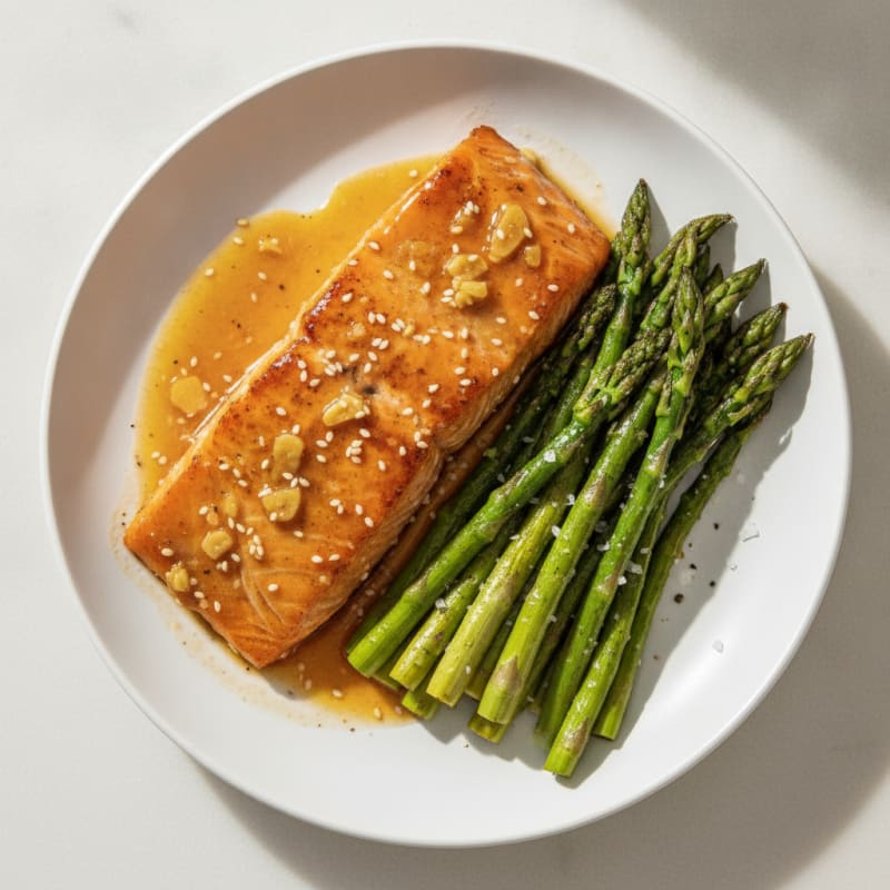 Teriyaki Glazed Salmon with Roasted Asparagus