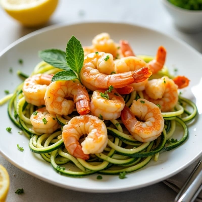 Lemon-Garlic Butter Shrimp with Zucchini Noodles