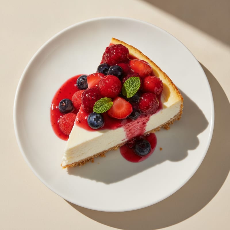 Silky Protein Cheesecake with Mixed Berries
