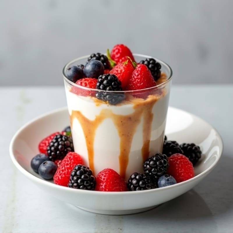Greek Yogurt Protein Parfait with Mixed Berries and Almond Butter