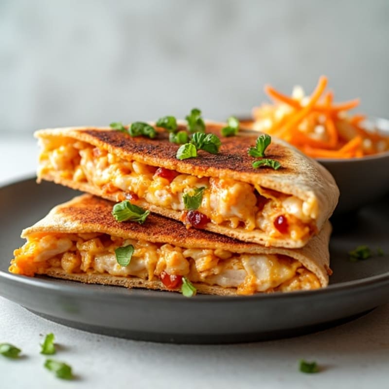 Crispy BBQ Chicken Quesadilla with Fresh Slaw